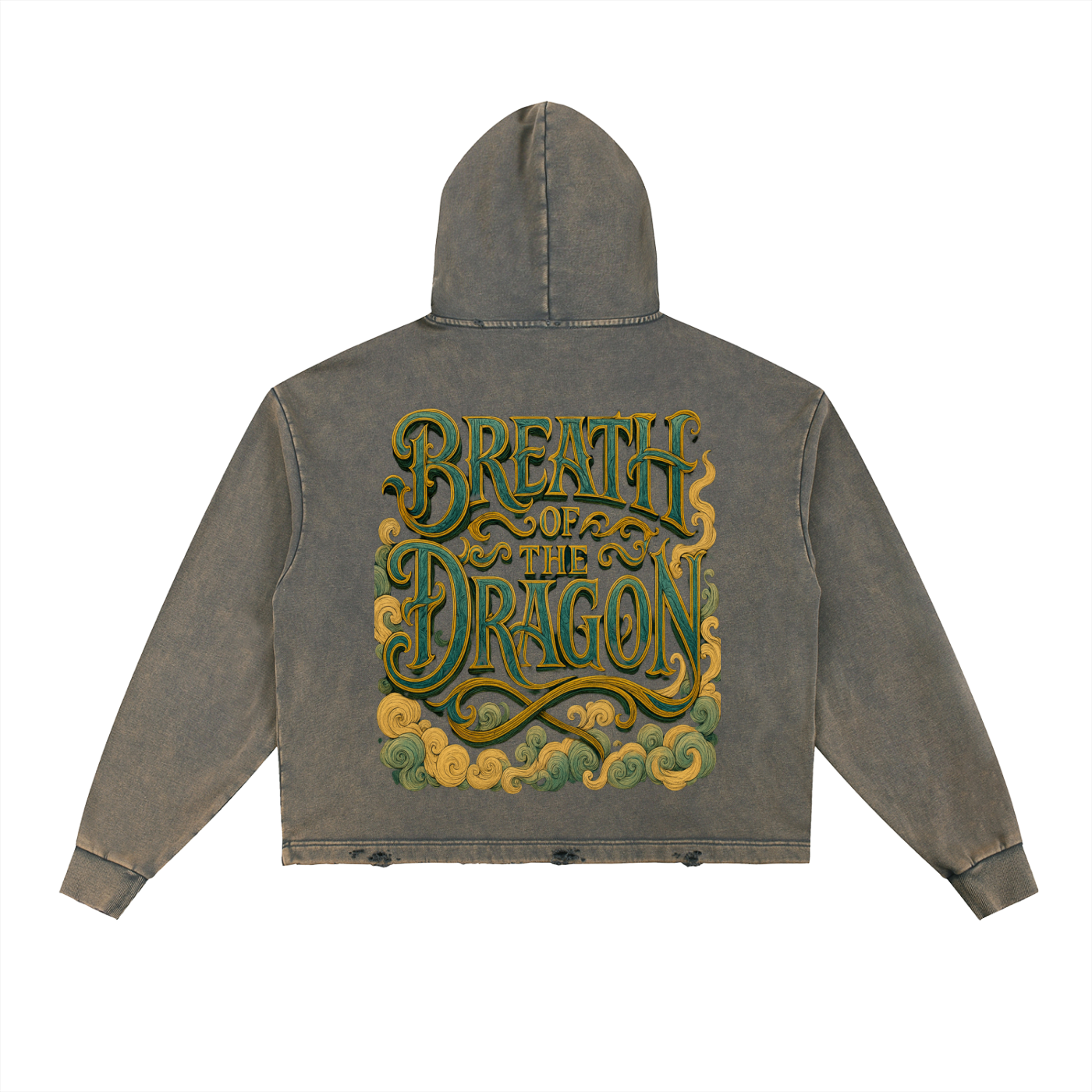 Vintage Washed Frayed-Hem Hoodie