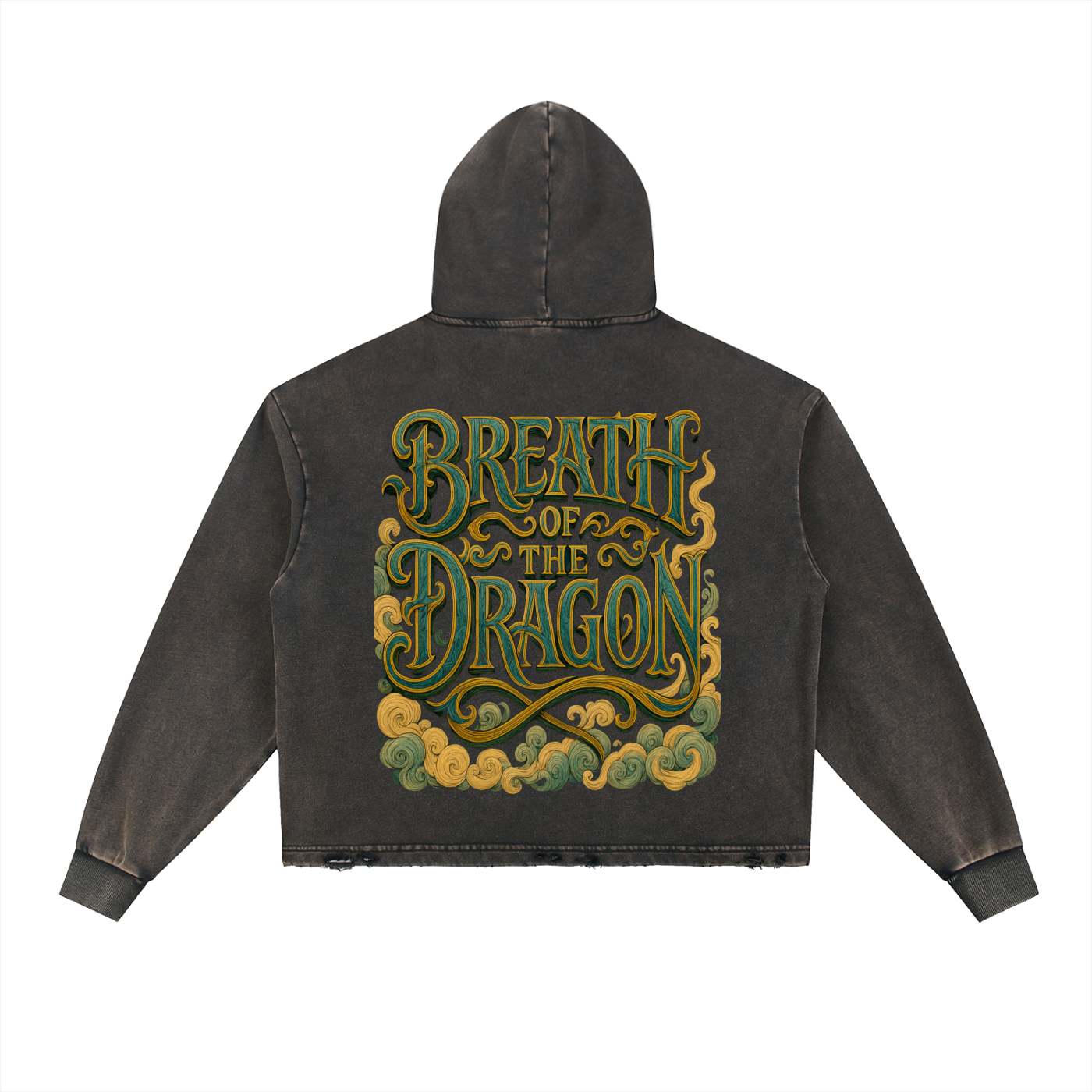 Vintage Washed Frayed-Hem Hoodie